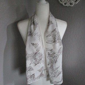 1960s Mcm White & Chocolate Vera Neumann Scarf